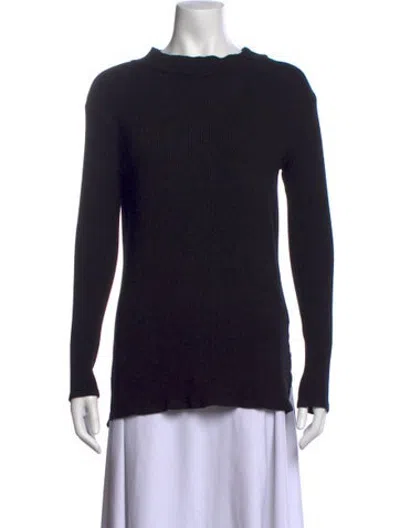Pre-owned Simon Miller Mock Neck Long Sleeve Top In Black