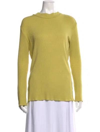 Pre-owned Simon Miller Mock Neck Long Sleeve Top In Green