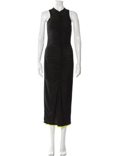 Pre-owned Simon Miller Mock Neck Midi Length Dress In Black