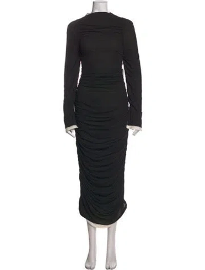 Pre-owned Simon Miller Mock Neck Midi Length Dress In Black