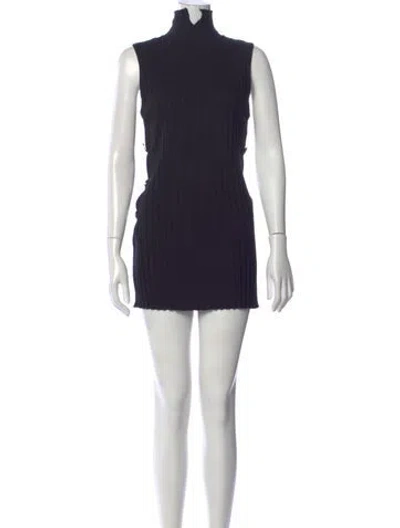 Pre-owned Simon Miller Mock Neck Mini Dress In Black