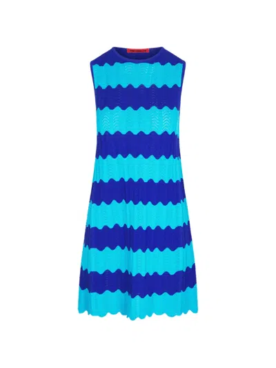 Simon Miller Gestricktes Moji Kleid Mit Wellenstreifen In Blue