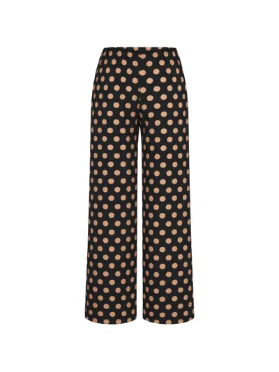 Simon Miller Nella Polka-dot Wide-leg Trousers In Brown