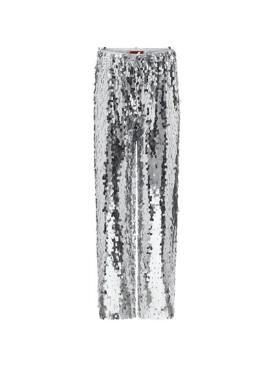 Simon Miller Nella Sequin-embellished Trousers In Silver