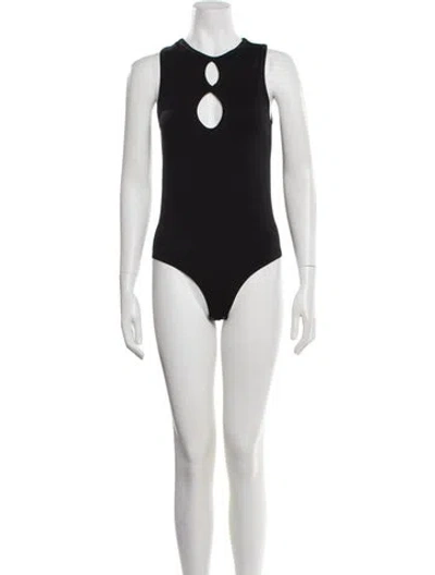 Pre-owned Simon Miller Nylon Crew Neck Bodysuit In Black