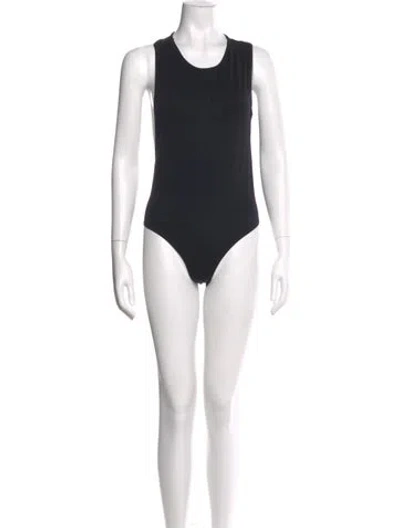 Pre-owned Simon Miller Nylon Crew Neck Bodysuit In Black