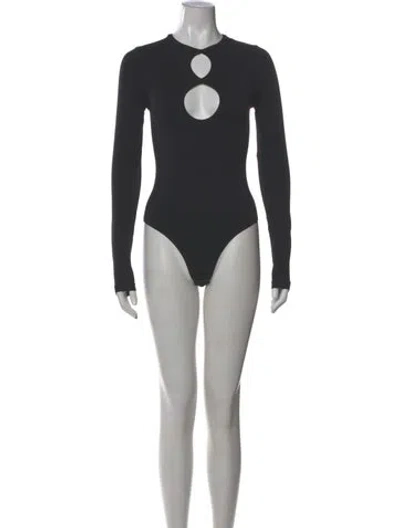 Pre-owned Simon Miller Nylon Crew Neck Bodysuit In Black