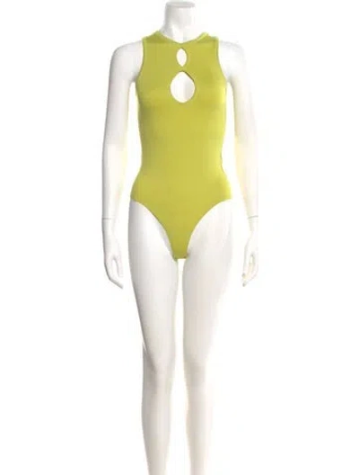 Pre-owned Simon Miller Nylon Crew Neck Bodysuit In Green