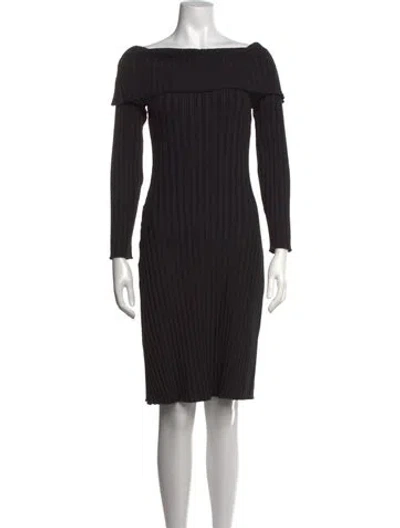 Pre-owned Simon Miller Off-the-shoulder Knee-length Dress In Black