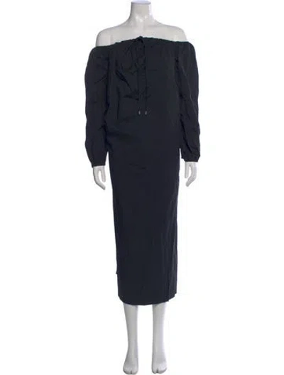 Pre-owned Simon Miller Off-the-shoulder Long Dress In Blue