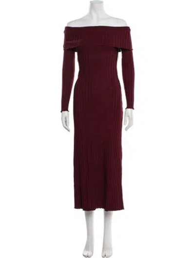 Pre-owned Simon Miller Off-the-shoulder Long Dress In Burgundy