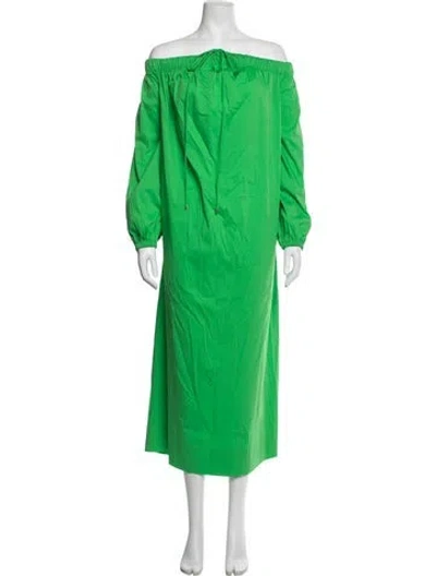 Pre-owned Simon Miller Off-the-shoulder Long Dress In Green