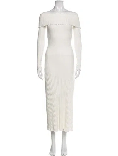 Pre-owned Simon Miller Off-the-shoulder Long Dress In Neutral