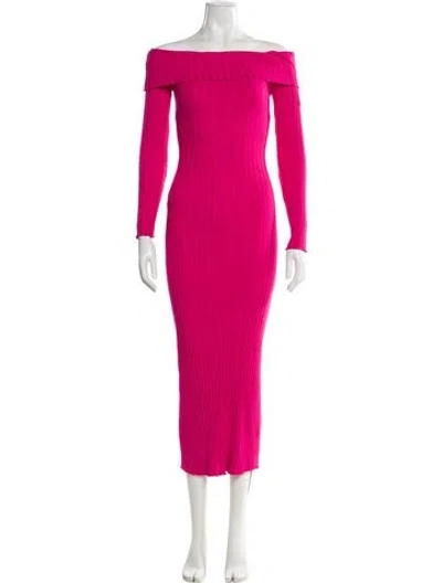 Pre-owned Simon Miller Off-the-shoulder Long Dress In Pink