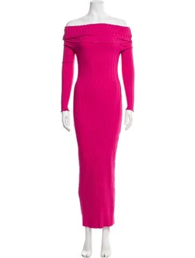 Pre-owned Simon Miller Off-the-shoulder Long Dress In Pink