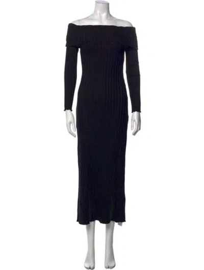 Pre-owned Simon Miller Off-the-shoulder Long Dress W/ Tags In Black