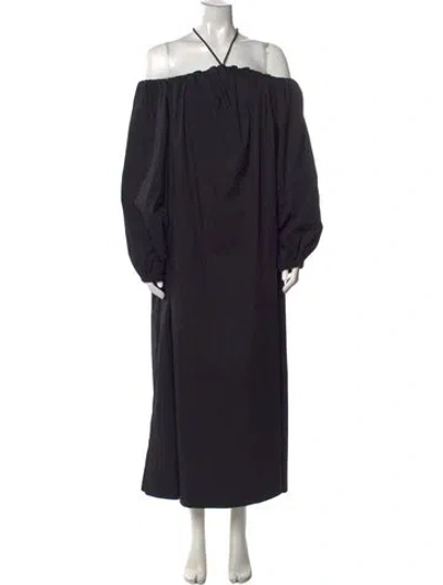 Pre-owned Simon Miller Off-the-shoulder Long Dress W/ Tags In Black