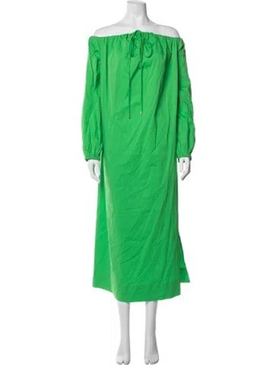Pre-owned Simon Miller Off-the-shoulder Long Dress W/ Tags In Green