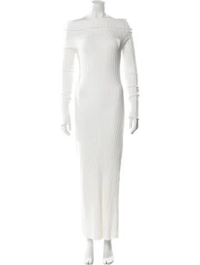 Pre-owned Simon Miller Off-the-shoulder Long Dress In White