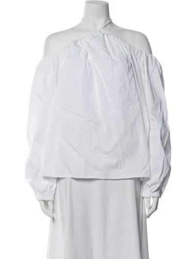 Pre-owned Simon Miller Off-the-shoulder Long Sleeve Top In Grey