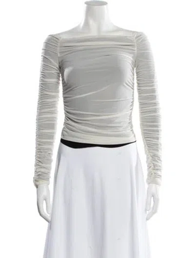 Pre-owned Simon Miller Off-the-shoulder Long Sleeve Top In White