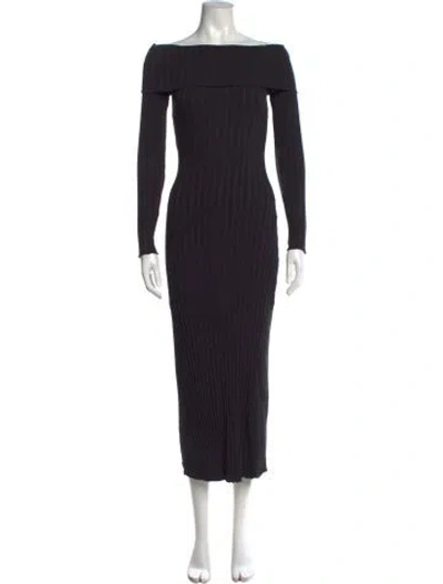 Pre-owned Simon Miller Off-the-shoulder Midi Length Dress In Black