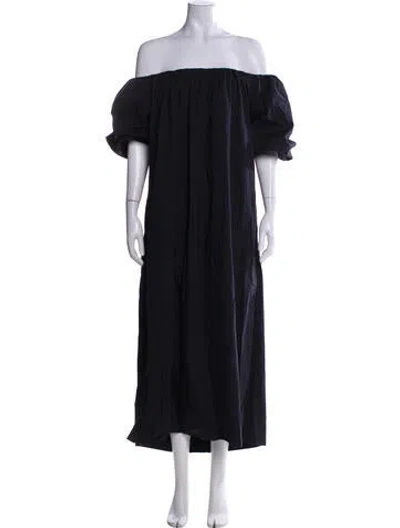 Pre-owned Simon Miller Off-the-shoulder Midi Length Dress In Blue