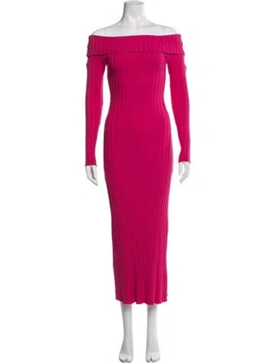 Pre-owned Simon Miller Off-the-shoulder Midi Length Dress In Pink