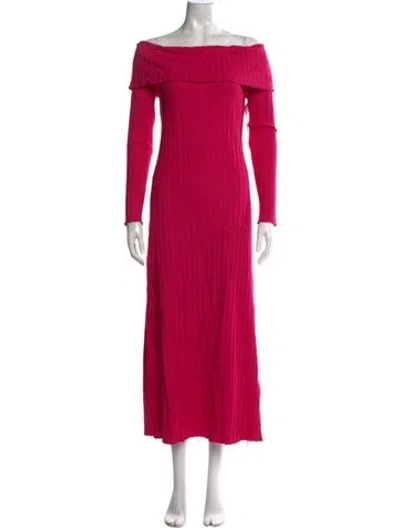Pre-owned Simon Miller Off-the-shoulder Midi Length Dress In Red