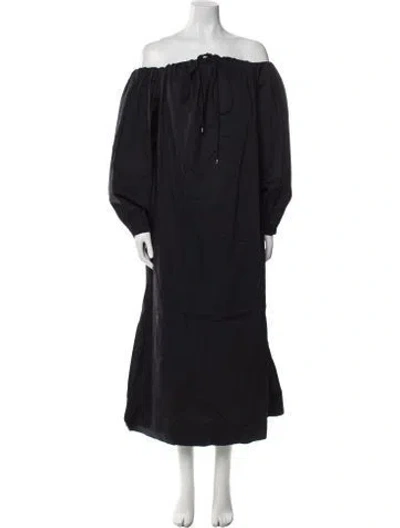 Pre-owned Simon Miller Off-the-shoulder Midi Length Dress W/ Tags In Black