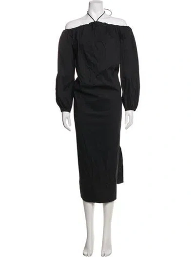 Pre-owned Simon Miller Off-the-shoulder Midi Length Dress W/ Tags In Black