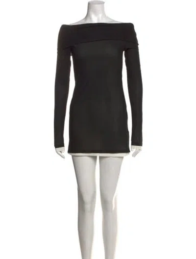 Pre-owned Simon Miller Off-the-shoulder Mini Dress In Black
