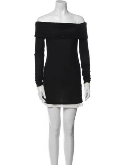 Pre-owned Simon Miller Off-the-shoulder Mini Dress In Blue