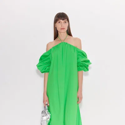 Simon Miller Oleander Poplin Dress In Gummy Green