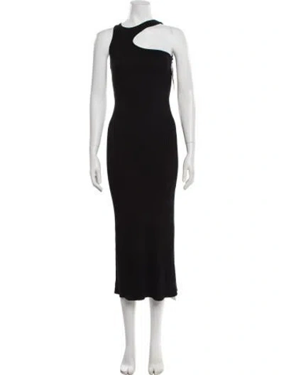 Pre-owned Simon Miller One-shoulder Long Dress In Black