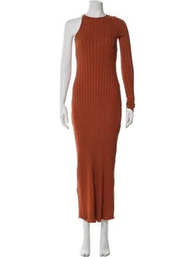 Pre-owned Simon Miller One-shoulder Long Dress In Orange