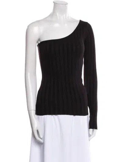 Pre-owned Simon Miller One-shoulder Long Sleeve Top In Black