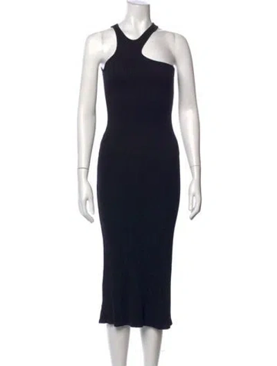 Pre-owned Simon Miller One-shoulder Midi Length Dress In Black