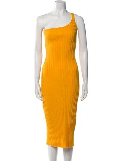Pre-owned Simon Miller One-shoulder Midi Length Dress In Orange