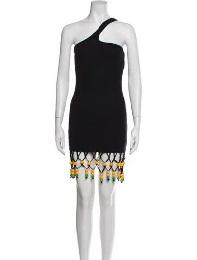 Pre-owned Simon Miller One-shoulder Mini Dress In Black