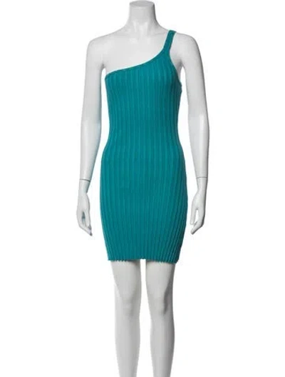 Pre-owned Simon Miller One-shoulder Mini Dress In Blue