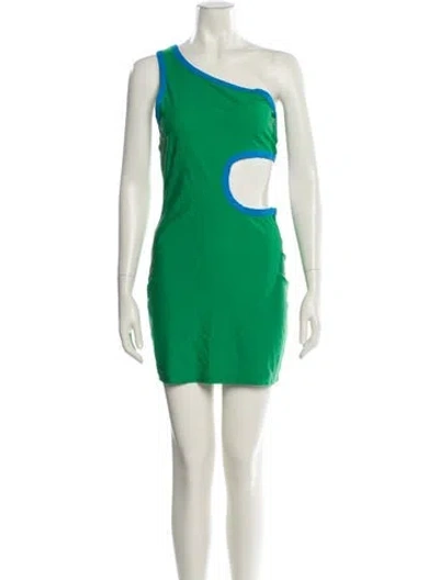 Pre-owned Simon Miller One-shoulder Mini Dress W/ Tags In Green