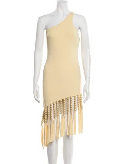 Pre-owned Simon Miller One-shoulder Mini Dress In Yellow