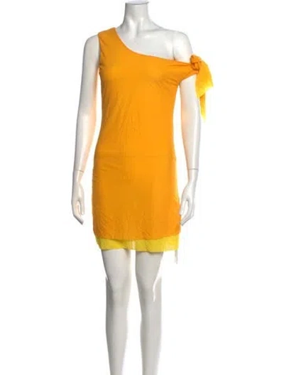 Pre-owned Simon Miller One-shoulder Mini Dress In Yellow