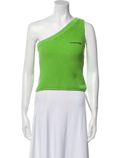 Pre-owned Simon Miller One-shoulder Sleeveless Crop Top In Green