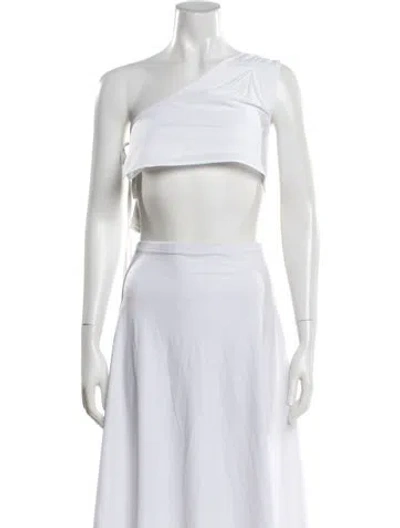 Pre-owned Simon Miller One-shoulder Sleeveless Crop Top In White