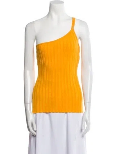 Pre-owned Simon Miller One-shoulder Sleeveless Top In Yellow