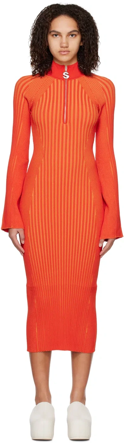 Simon Miller Orange Zumi Midi Dress In Carnival Red