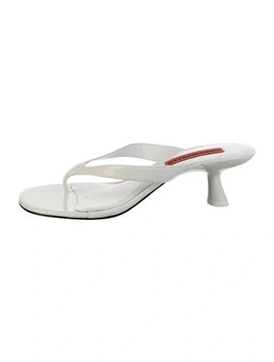 Pre-owned Simon Miller Patent Leather Flip Flops In White