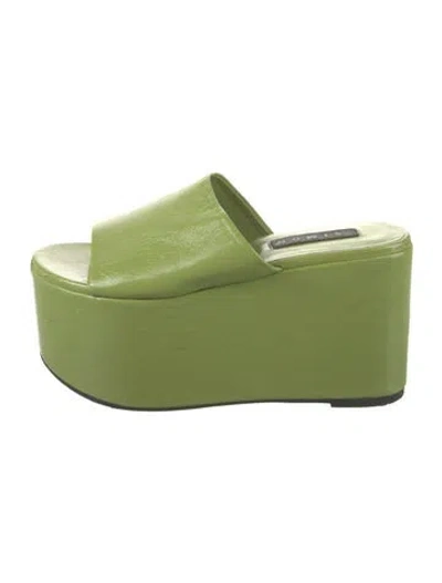 Pre-owned Simon Miller Patent Leather Slides In Green